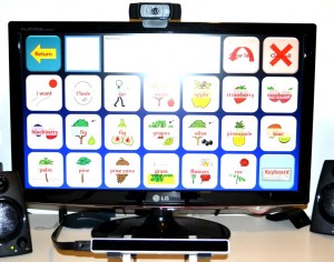 The Eye Tribe on a 24 inch LCD screen with a desktop computer